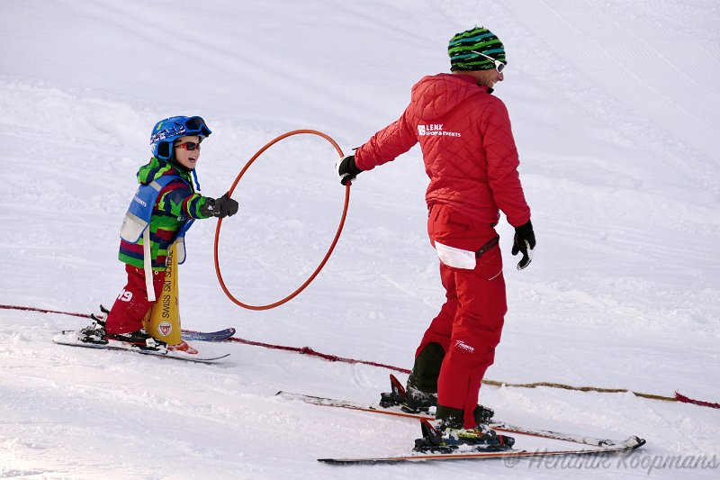 Noah having skiing lessons